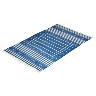 Blackthorn Rug, 5x8, Blue & White For Sale