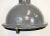 Industrial Grey Pendant Lamp with Clear Glass Cover, 1970s For Sale - Image 4 of 16