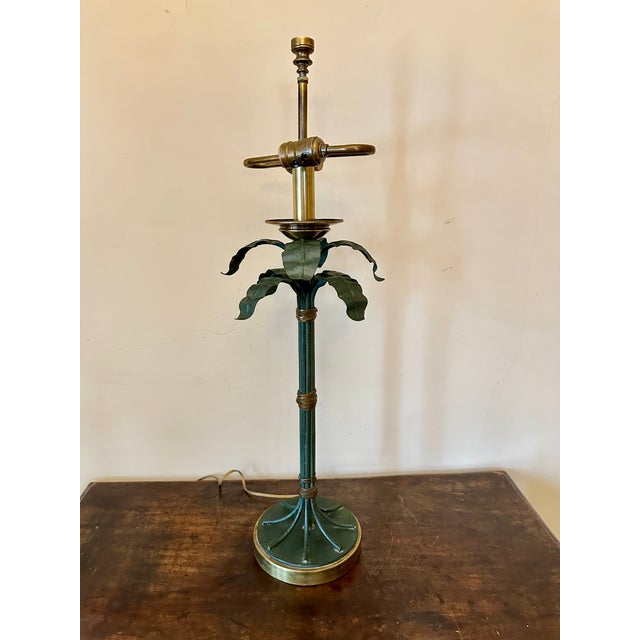 Vintage metal palm tree metal table lamps by Hart Associates.