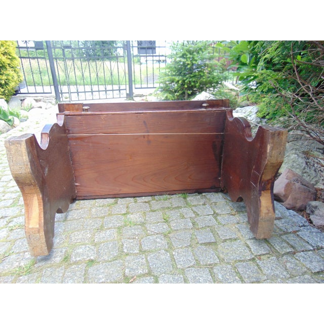 Vintage Art Deco Wooden Bench For Sale - Image 6 of 8