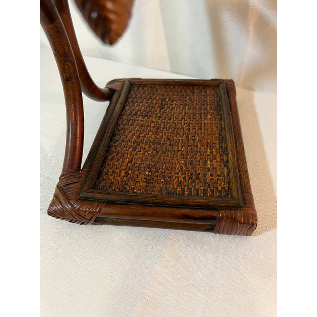 Vintage Palm Beach Regency Faux Tortoiseshell Bamboo Table Top Vanity Mirror For Sale - Image 6 of 11