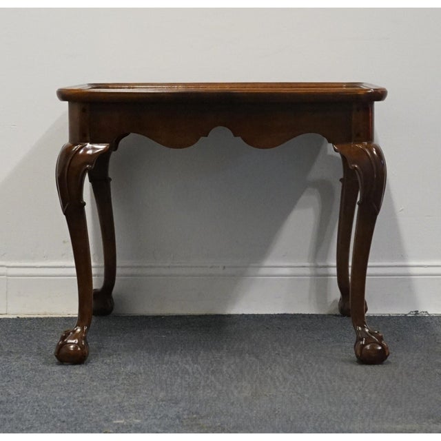 Henredon Furniture Traditional Banded Bookmatched Mahogany 28" Square Accent End Table 550-42 For Sale In Kansas City - Image 6 of 11