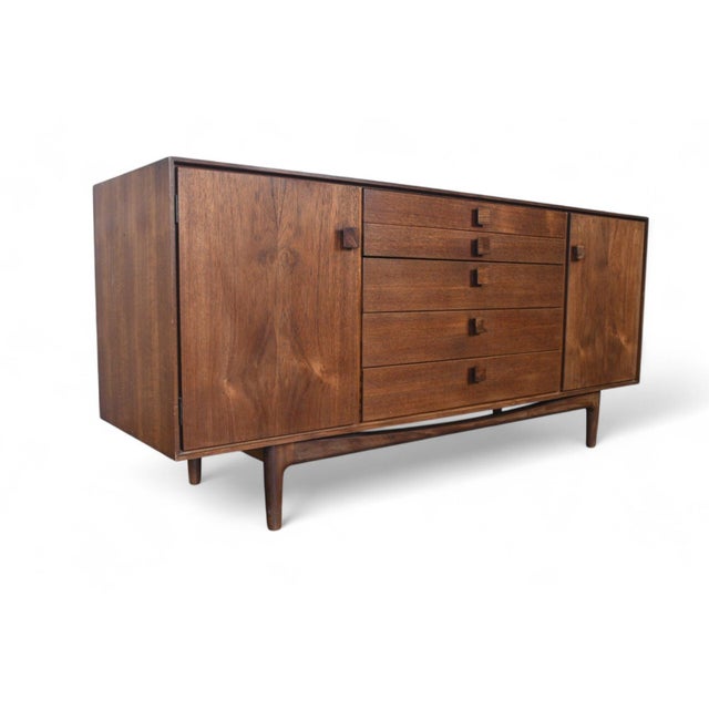 Wood Small Ib Kofod Larsen "Danish Range" Credenza in Teak + Afromosia For Sale - Image 7 of 9