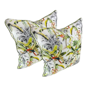 Pair 22'' Multi Color Parrot Pillows