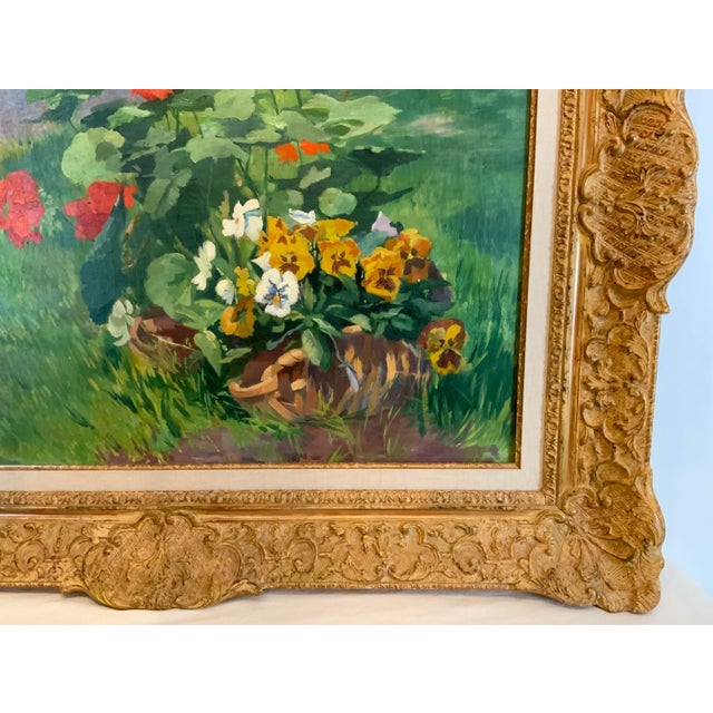 Early 20th Century French Floral Still Life Oil Painting by Emile Baudoux, Framed For Sale - Image 9 of 13