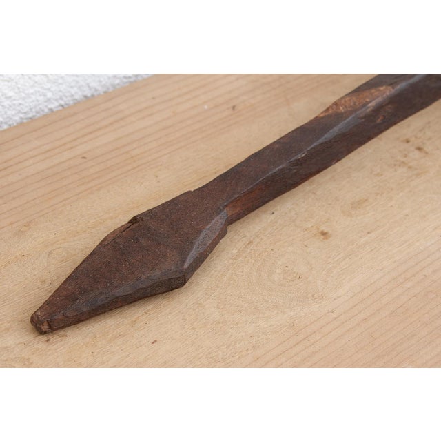 Wood Diamond Shape Handle Primitive Spoon For Sale - Image 7 of 8