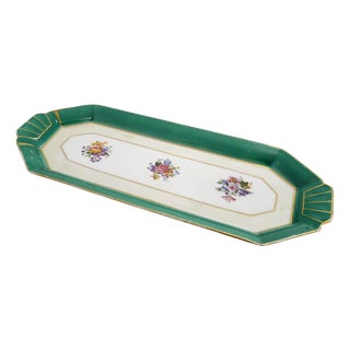 Art Deco Cake Plate with Floral Motif in Porcelain from Limoges, 1940s-1950s For Sale