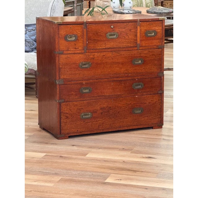 19th Century Two Part English Campaign Chest , 19th Century For Sale - Image 5 of 11
