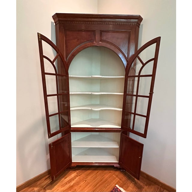 LIMITED TIME OFFERING DUE TO A MOVE Elevate your home with this exquisite custom cherry wood corner cabinet, handcrafted...