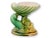 Charming 19th c. English majolica dolphin-form compote or spill vase. Rich green and ochre glaze highlights the scaly...