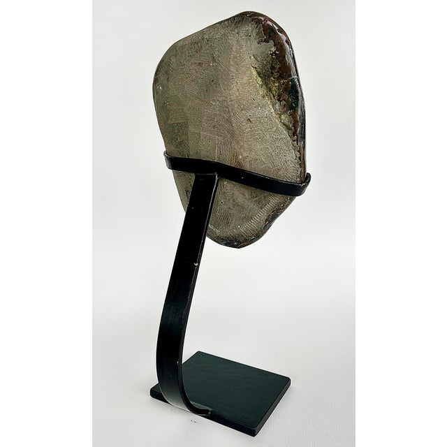 Metal Uruguayan Amethyst Crystal Geode on Custom Stand For Sale - Image 7 of 7
