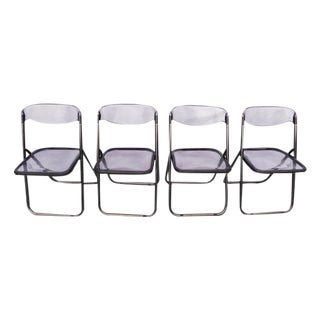 Italian Lucite Folding Chairs - Set of 4 For Sale
