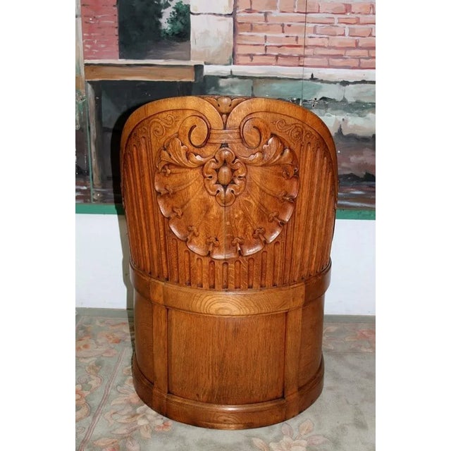 Tribunal Armchair in Oak For Sale - Image 4 of 11