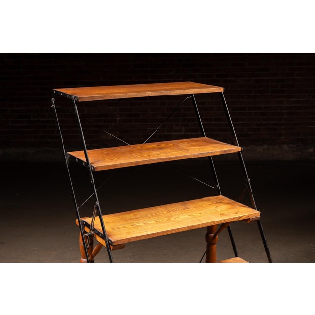 1920s Antique Convertible Baker's Rack Table For Sale - Image 5 of 10