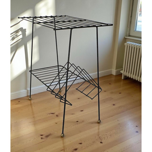 Mid 20th Century Wrought Iron Record Rack Stand For Sale - Image 10 of 10