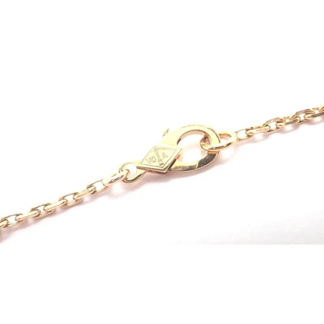 2010s Van Cleef & Arpels Magic Alhambra Carnelian Pendant Long Rose Gold Necklace For Sale - Image 5 of 13