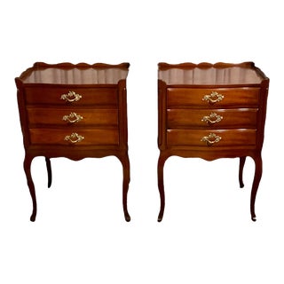 Widdicomb French Provincial Three Drawer Cherry Nightstands - a Pair For Sale
