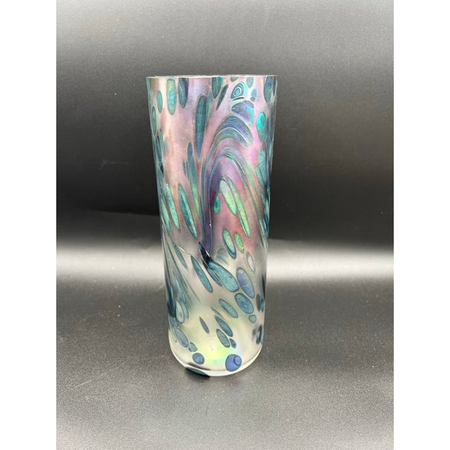 1980s Stunning Vintage Brian Maytum Studio Signed 1985 Art Glass Vase For Sale - Image 5 of 12