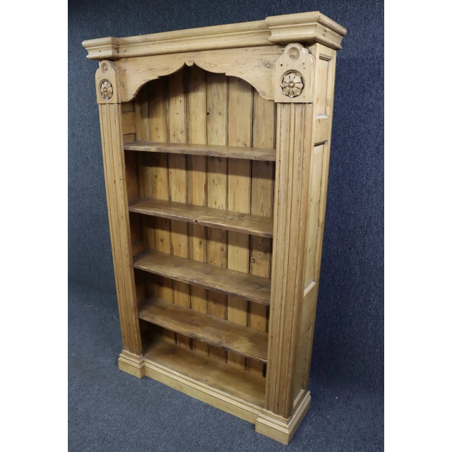 Mid 20th Century Scrubbed English Pine Bookcase For Sale - Image 5 of 9