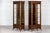 Mid 20thC Pair Walnut Chippendale Influenced Faux Bamboo Glazed Display Cabinets Excellent quality and form Sold as a pair...