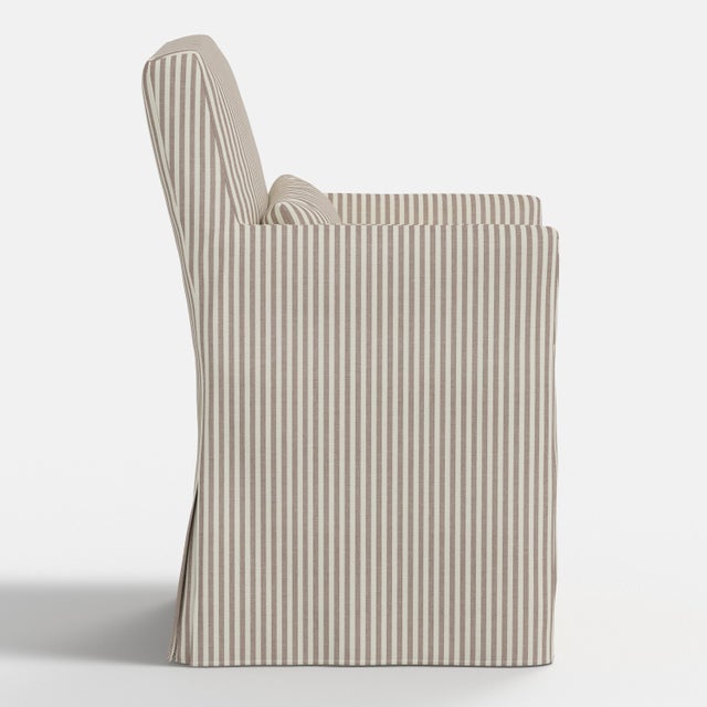 Not Yet Made - Made To Order Stoffer Home x Cloth & Company Lindy Slipcover Dining Armchair in Jane Stripe Mauve For Sale - Image 5 of 9