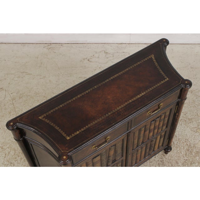 Maitland Smith Leather Wrapped Book Spline Console Cabinet For Sale - Image 11 of 18