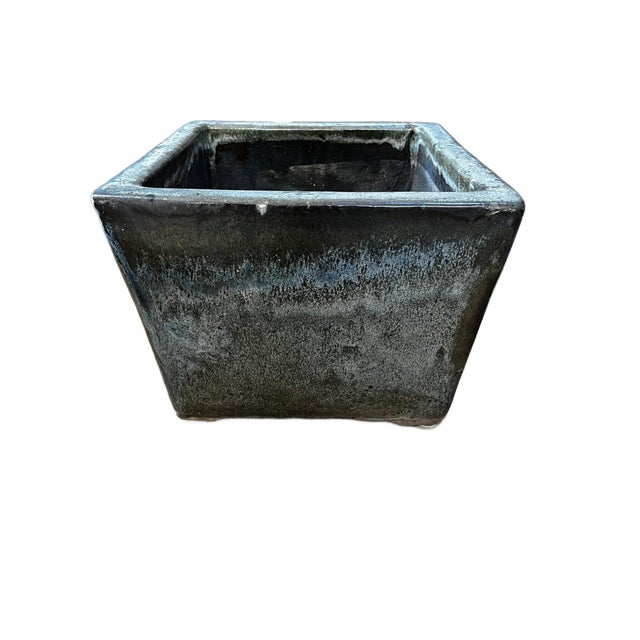 The attractive blue flambe glaze pot was once used in Japan as a brazier, a container for coals used for warming rooms in...