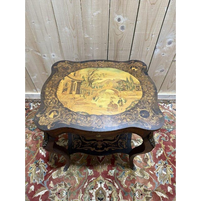Louis XV Marquetry Side Table For Sale - Image 3 of 13
