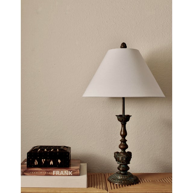 Art Deco Neoclassical Bronze Table Lamp, France, Early 20th Century For Sale - Image 11 of 11