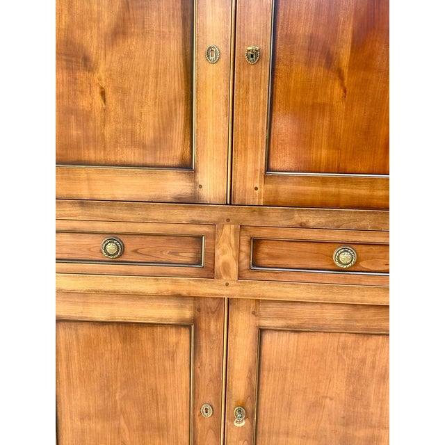 Brown Louis XVI Style Sideboard with Brass Hardware, 1940s For Sale - Image 8 of 9