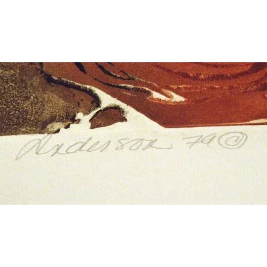 1979 "Free Spirit I" Minimalist Landscape Intaglio Etching by Lin Carte Anderson For Sale - Image 4 of 6