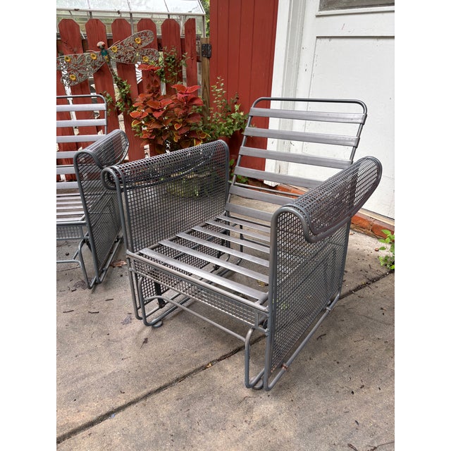 Mid 20th Century Russell Woodard Mid 20th Century Glider Sofa and Chair Patio Set, 3 Pieces For Sale - Image 5 of 12
