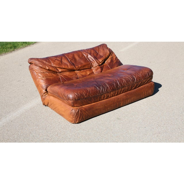 Vintage Convertible Leather Sofa, 1970s For Sale - Image 17 of 18