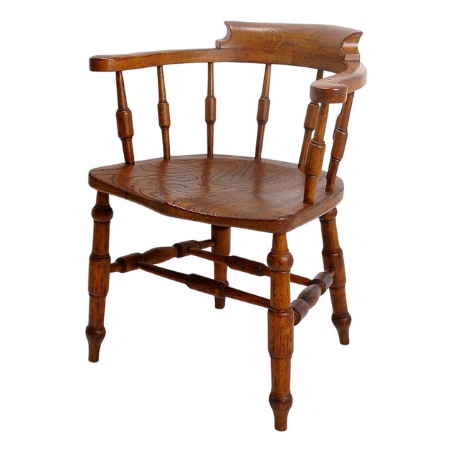 Antique English Smoking Chair, 1890s For Sale