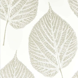Harlequin Leaf Wallpaper in Chalk/Silver For Sale