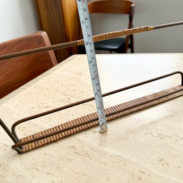 Mid Century Modern Signed Carl Aubock Rattan Wrapped Holder / Display Austrian Vintage For Sale - Image 12 of 12