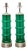 Mid 20th Century Italian Midcentury Ribbed Green Glass Lamps with Silver Bases - Pair For Sale