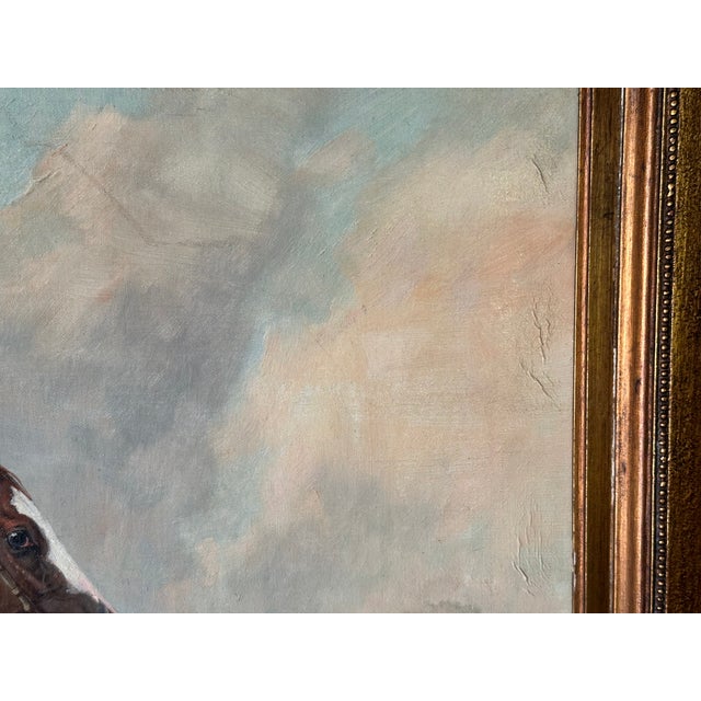 1961 "Sweet Solera" Large Vintage Equestrian Horse Painting Oil on Canvas by Juliet McLeod For Sale - Image 9 of 14