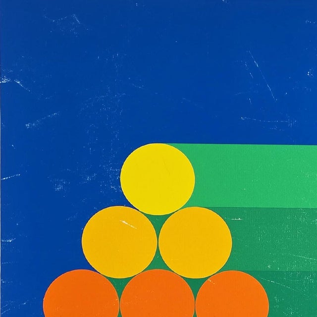 1980s Per Arnoldi Hand Signed Art Serigraph Abstract Geometric Composition Wall Poster For Sale - Image 4 of 7