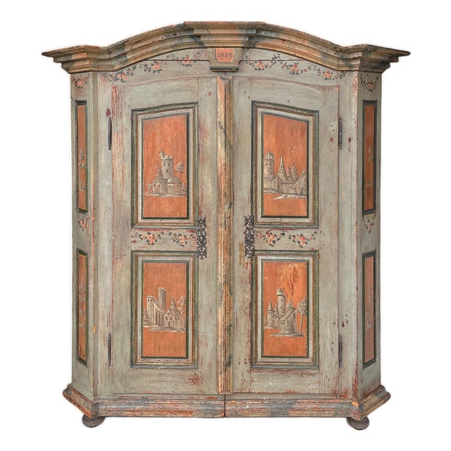 Painted 2-Door Wardrobe, 1804 For Sale