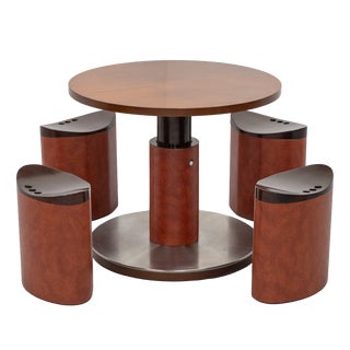 Italian Adjustable Dining Set, 1970s, Set of 5 For Sale