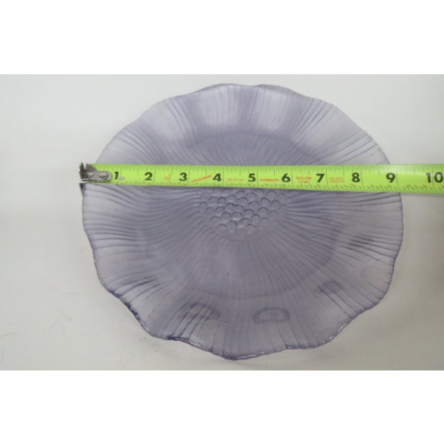 Vintage Mikasa Frosted Glass Plate 1980s Ruffled Lotus Lavender Dinnerware 4748b For Sale - Image 10 of 11