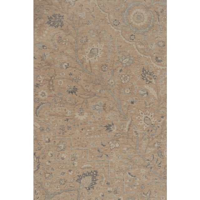 Textile Rug & Kilim’s Oushak-Inspired Rug, Creamy Beige With Blue Floral Patterns For Sale - Image 7 of 10