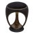 Velvet Upholstered Stool With Black Shagreen and Bronze Patina Brass by R&y Augousti For Sale