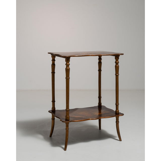 19th Century France Napoleon III Brown Wood Side Table For Sale - Image 11 of 15