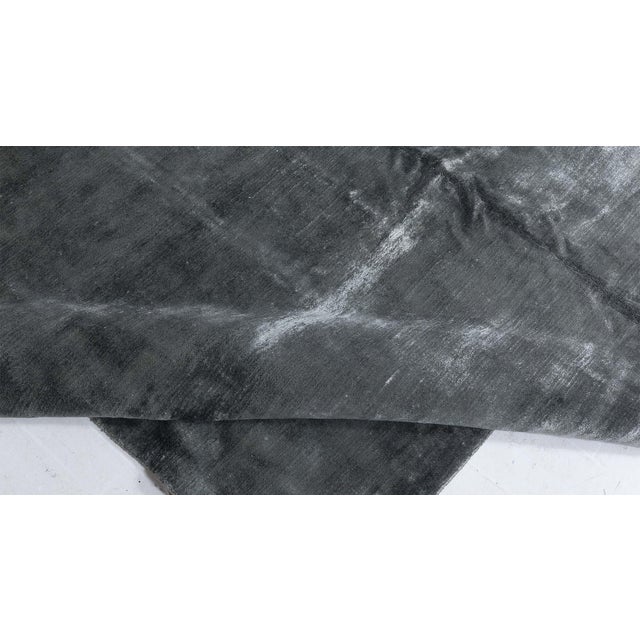Contemporary Solid Steel Gray Hand Knotted Silk Rug by Doris Leslie Blau For Sale In New York - Image 6 of 8