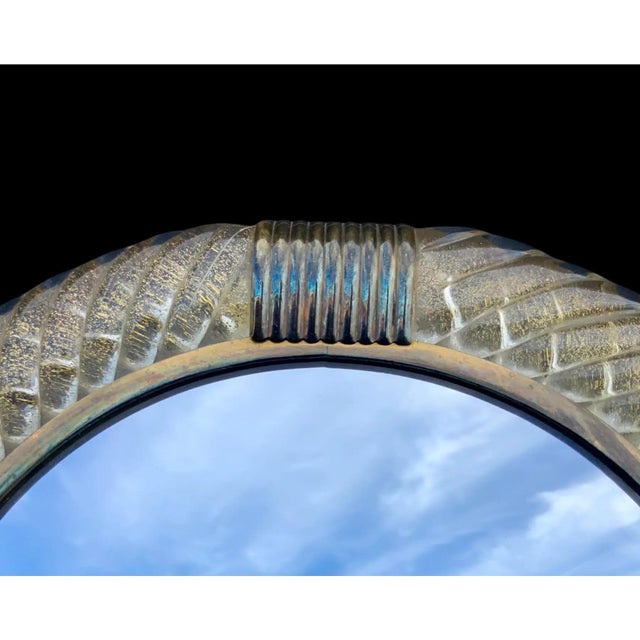 1930s Vintage Italian Venetian Vanity Mirror Art Deco W/ Gold Flecks Attributed to Murano Barovier & Toso For Sale - Image 5 of 9