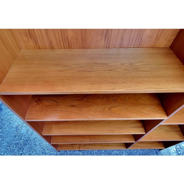 1970s Domino Møbler Double-Bay 6-Shelf Teak Bookcase For Sale - Image 13 of 15