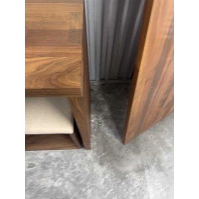 Custom Solid Walnut Waterfall Office Deck With Matching Stools by Mash Studio For Sale - Image 9 of 14