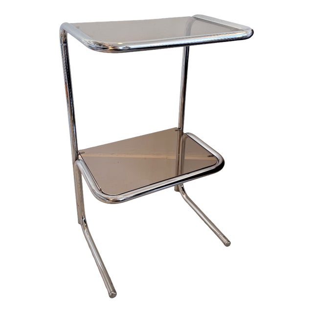 Habitat Side Table in Chrome and Smoked Glass by Terence Conran for Habitat, 1970 For Sale